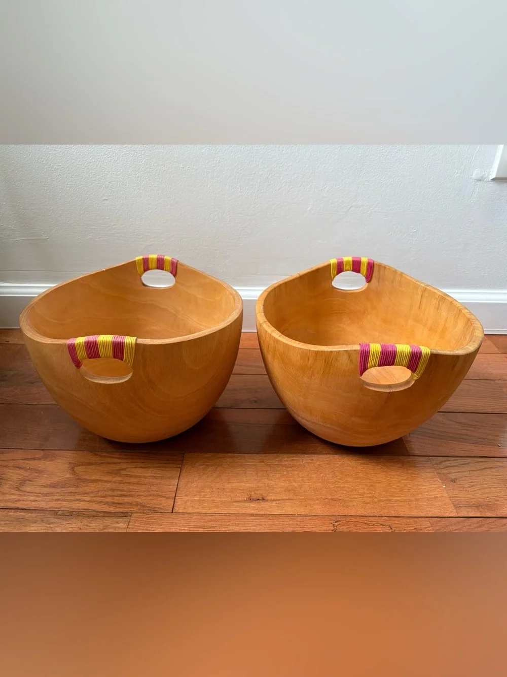 Anthropologie Wooden Basket - set of 2